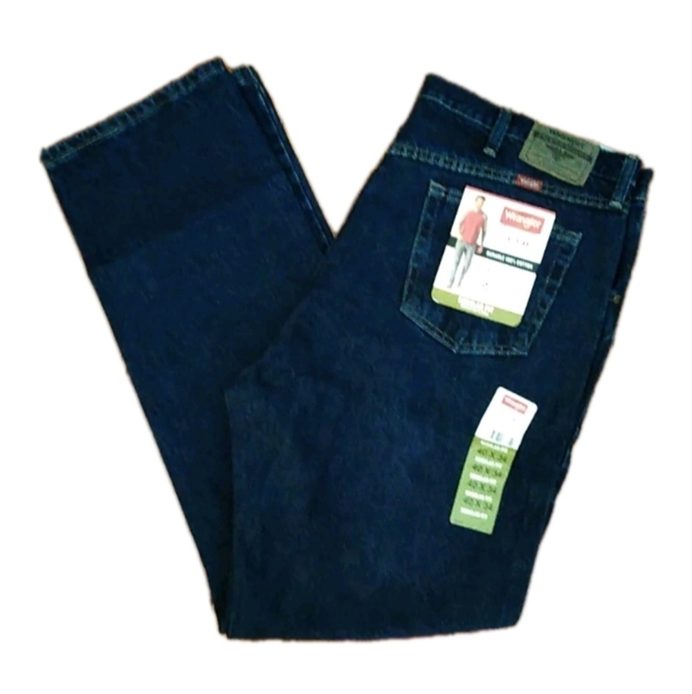 Wrangler Jeans Men's Five Star Regular Fit Straight Leg Blue Denim 40x34 NEW